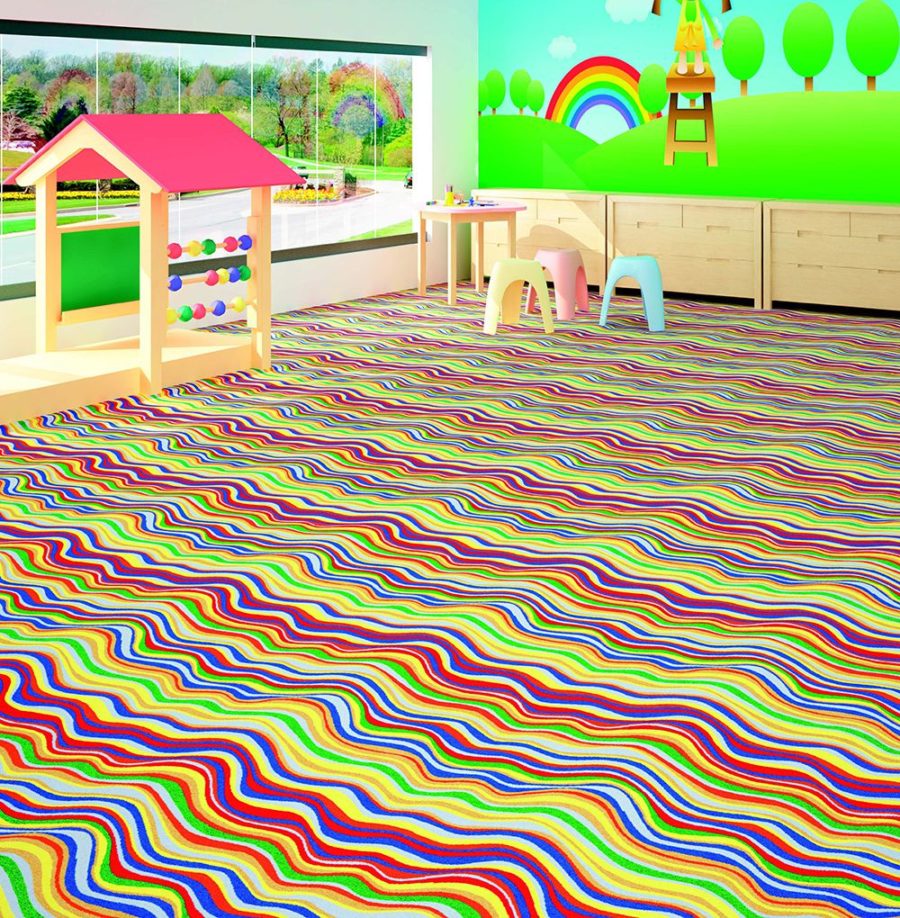 Confetti Rainbow 01 Yellow Children's Room Carpet