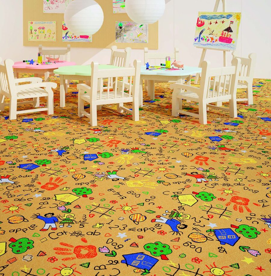 Confetti Sketch 01 Beige Children's Room Carpet