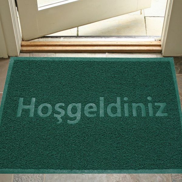 Large Size Welcome Printed Curly Door Front Mat