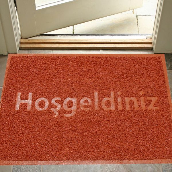 Large Size Welcome Printed Curly Door Front Mat