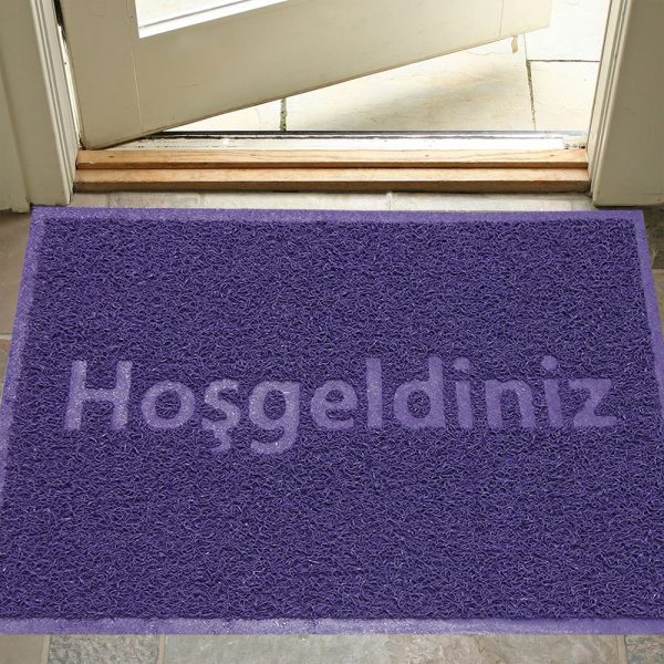 Large Size Welcome Printed Curly Door Front Mat