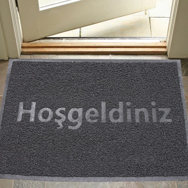 Large Size Welcome Printed Curly Door Front Mat