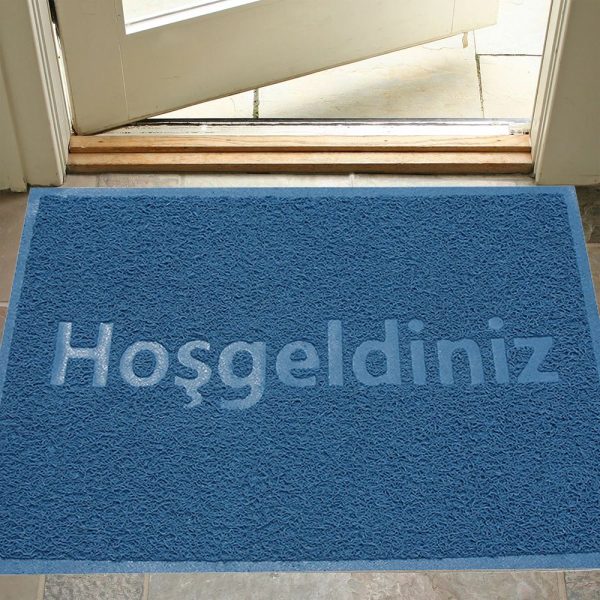 Large Size Welcome Printed Curly Door Front Mat