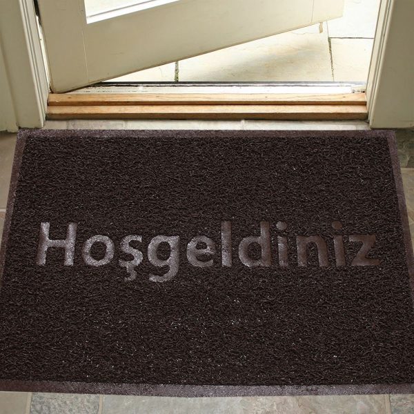 Large Size Welcome Printed Curly Door Front Mat