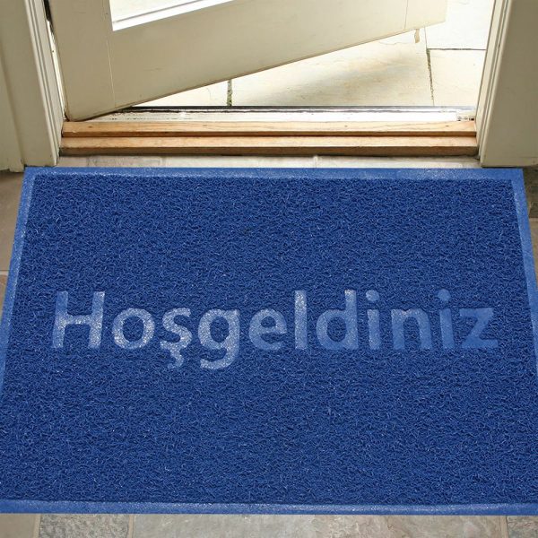 Large Size Welcome Printed Curly Door Front Mat