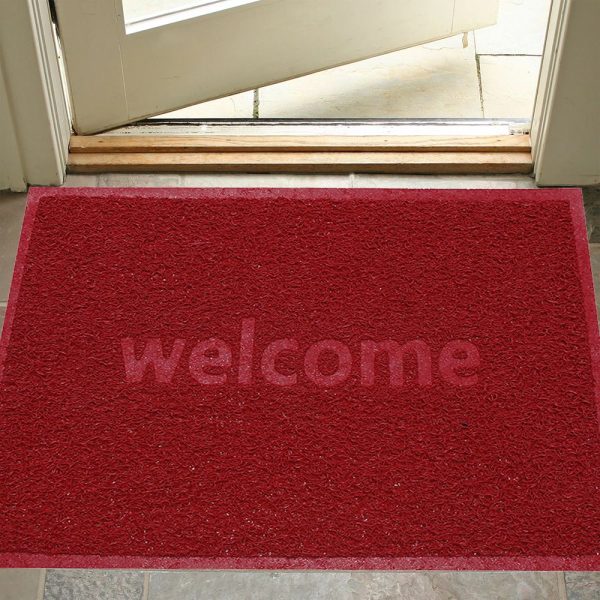 Large Size Welcome Printed Curly Door Front Mat