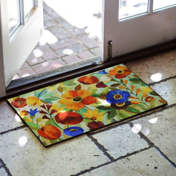 Flower Oil Painted Rubber Door Front Mat