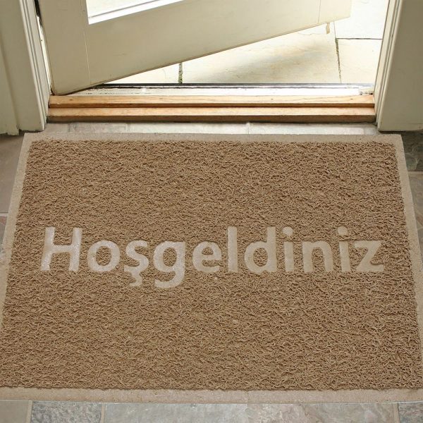 Large Size Welcome Printed Curly Door Front Mat