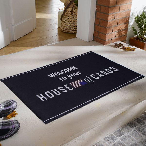 House Of Cards Printed Rubber Door Mat