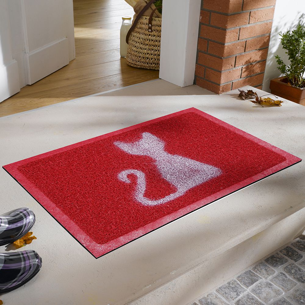 Cat Patterned Curly Door Mat