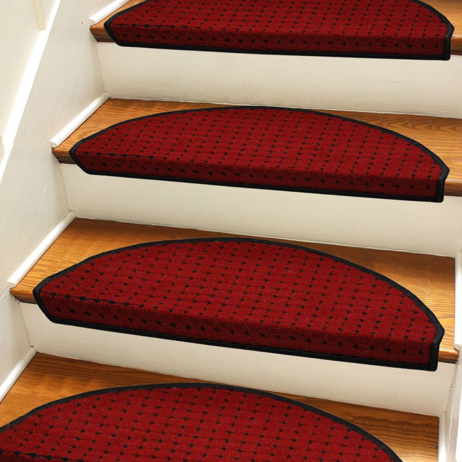 Red Self Adhesive Stair Step Mat / Carpet