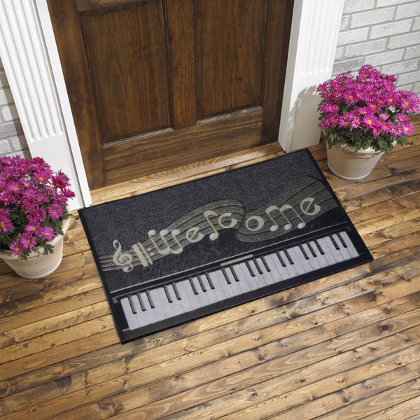 Piano and Musical Note Printed Door Mat