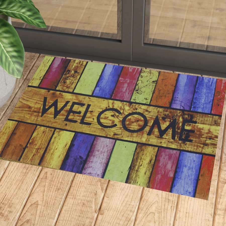Colorful Welcome Printed Rubber Door Front Mat