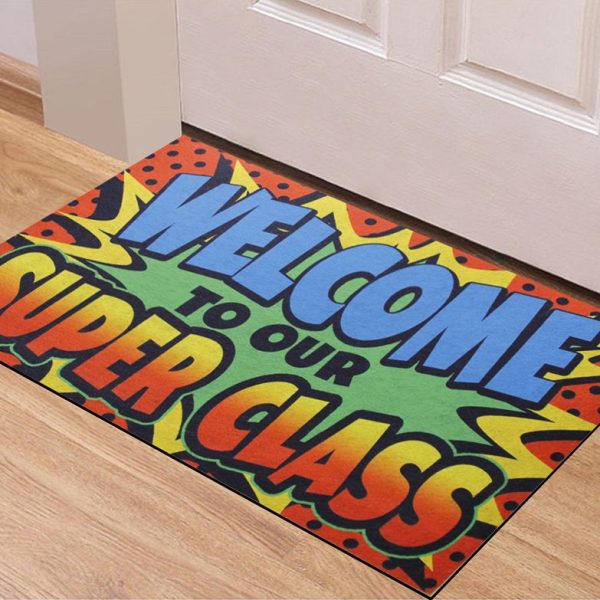 Welcome to our Super Classroom Written Rubber Door Mat