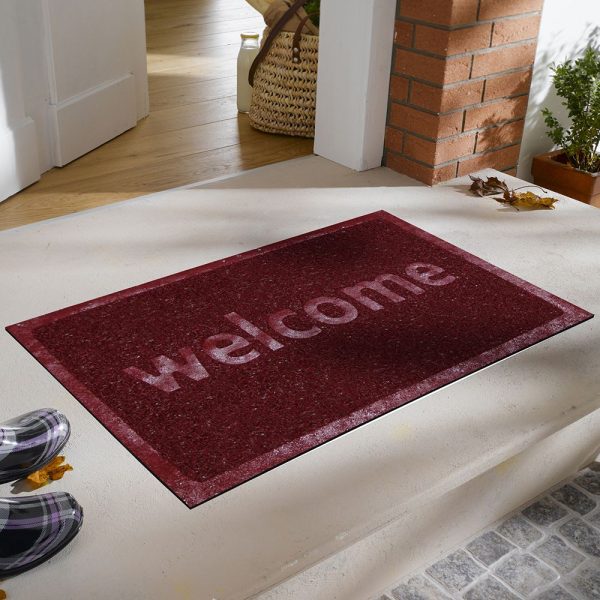 Welcome Printed Curly Door Mat
