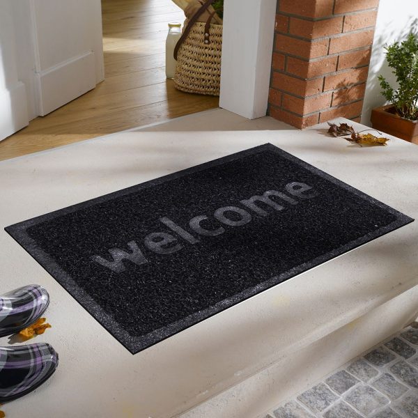 Welcome Printed Curly Door Mat