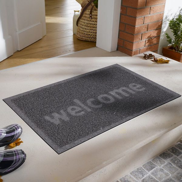 Welcome Printed Curly Door Mat