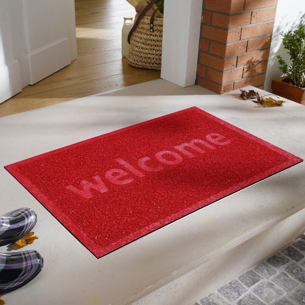 Welcome Printed Curly Door Mat