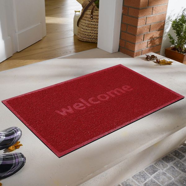 Welcome Printed Curly Door Mat