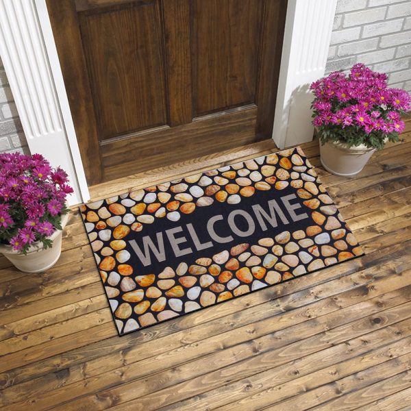Welcome Written Patterned Rubber Door Mat