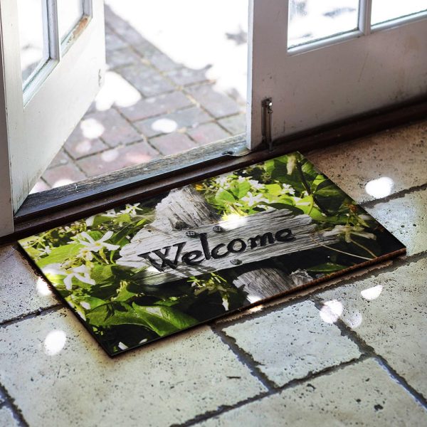 Welcome Written Rubber Door Front Mat