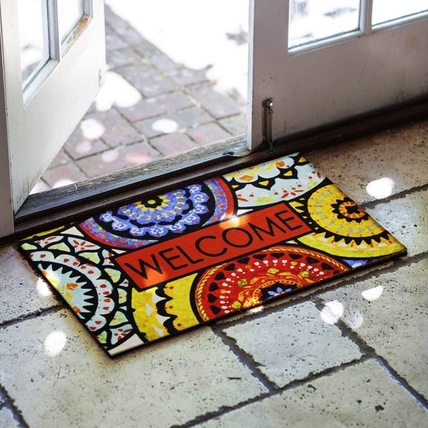 Welcome Written Rubber Door Front Mat