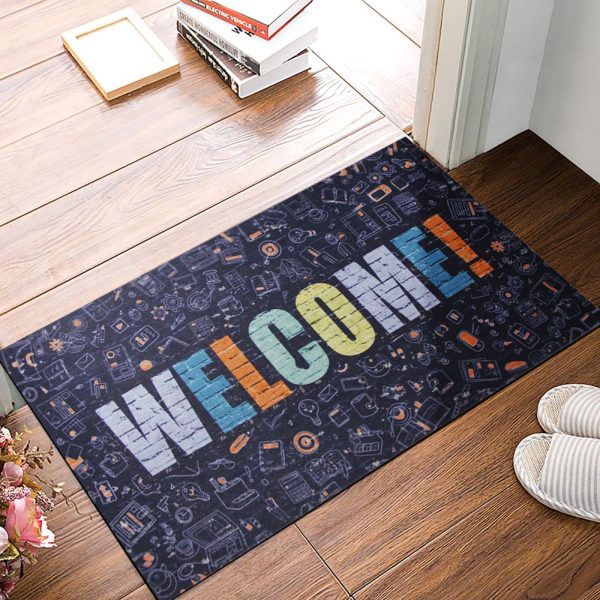 Welcome Written Rubber Door Front Mat