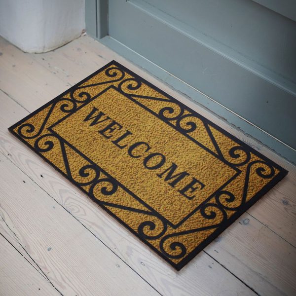 Welcome Written Rubber Door Front Mat