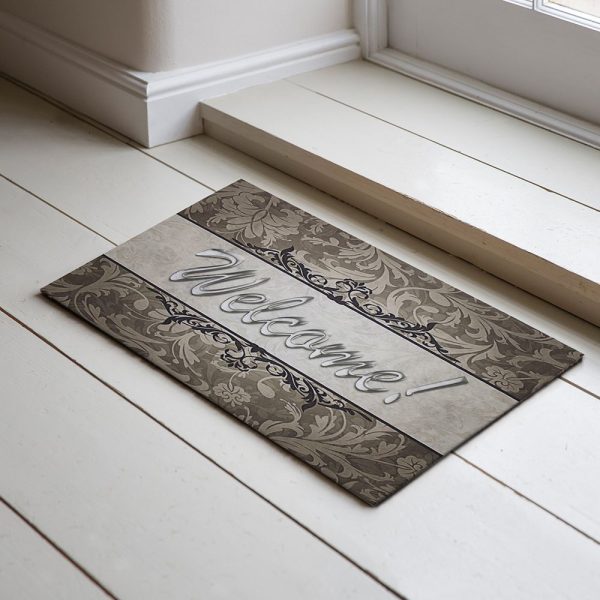 Welcome Written Rubber Door Front Mat