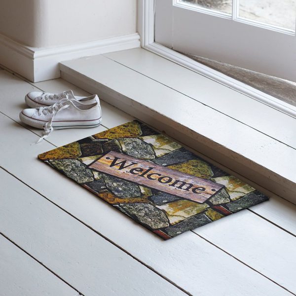 Welcome Written Rubber Door Front Mat