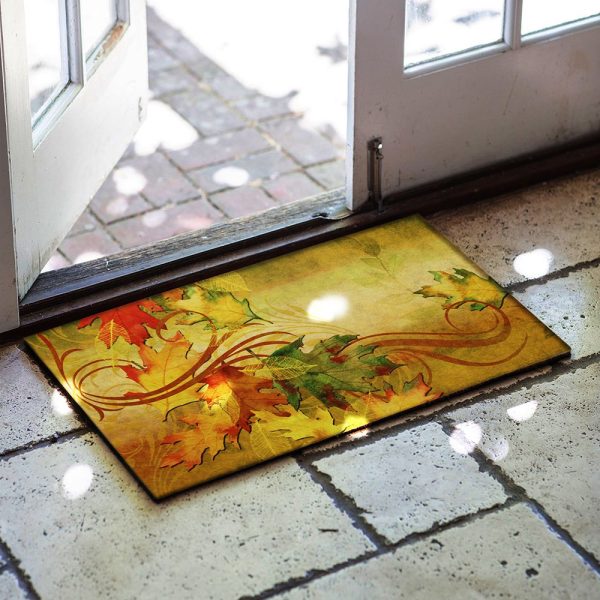 Leaves Patterned Rubber Door Mat